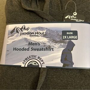 New Jackson Hole Men’s Charcoal Gray Hooded Sweatshirt Size:2XL
